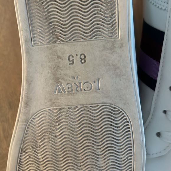 J. Crew women’s White Sneakers with Purple and navy stripes.

Worn several times - Picture 6 of 12